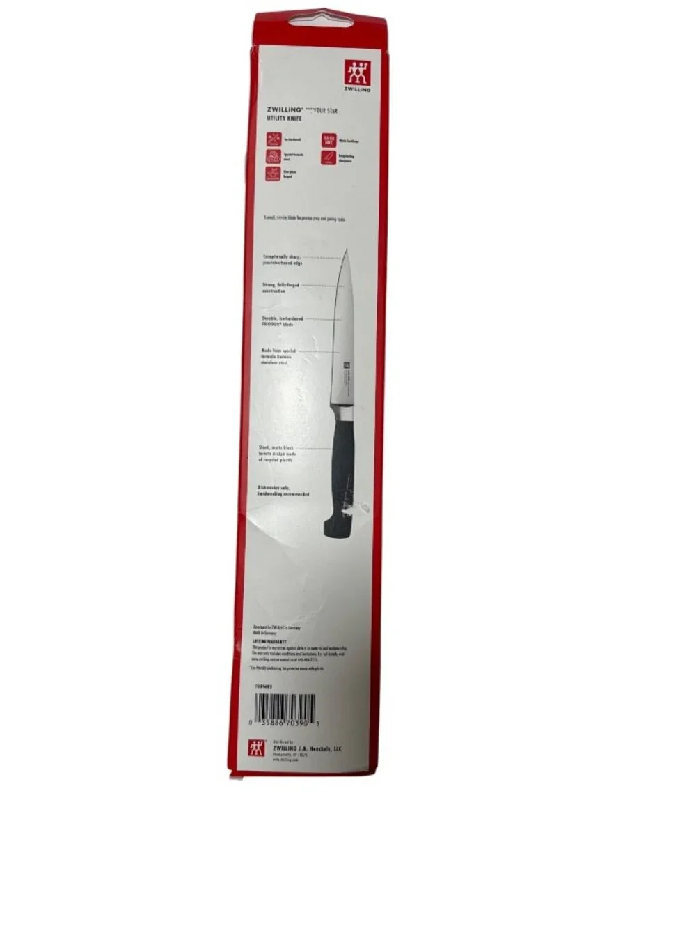 NWB ZWILLING Four Star 5-inch Utility Knife Black